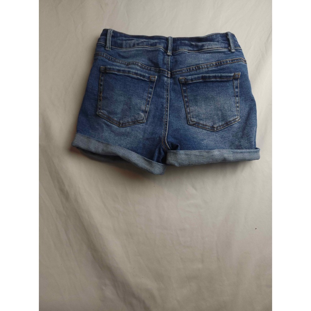 Wax Jean Distressed Denim Shorts Medium Wash Blue Cuffed Size M - Picture 7 of 8